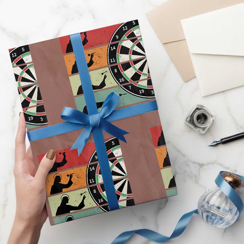 Vintage Darts Player Christian Faith Gift Wrapping Paper Roll Jesus Bullseye Shooter - Wonder Print Shop