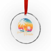Vintage Daytona Beach Florida Crystal Glass Ornament Summer Vacation Graphic