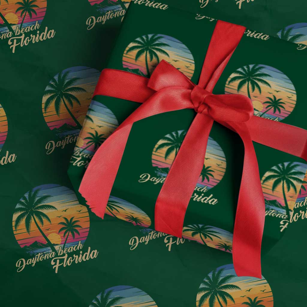 Vintage Daytona Beach Florida Wrapping Paper Roll Summer Vacation Graphic