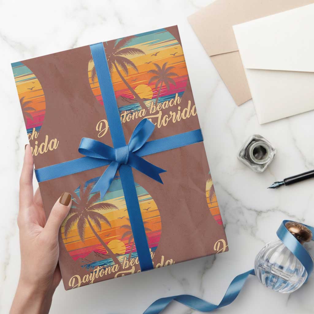 Vintage Daytona Beach Florida Wrapping Paper Roll Summer Vacation Graphic