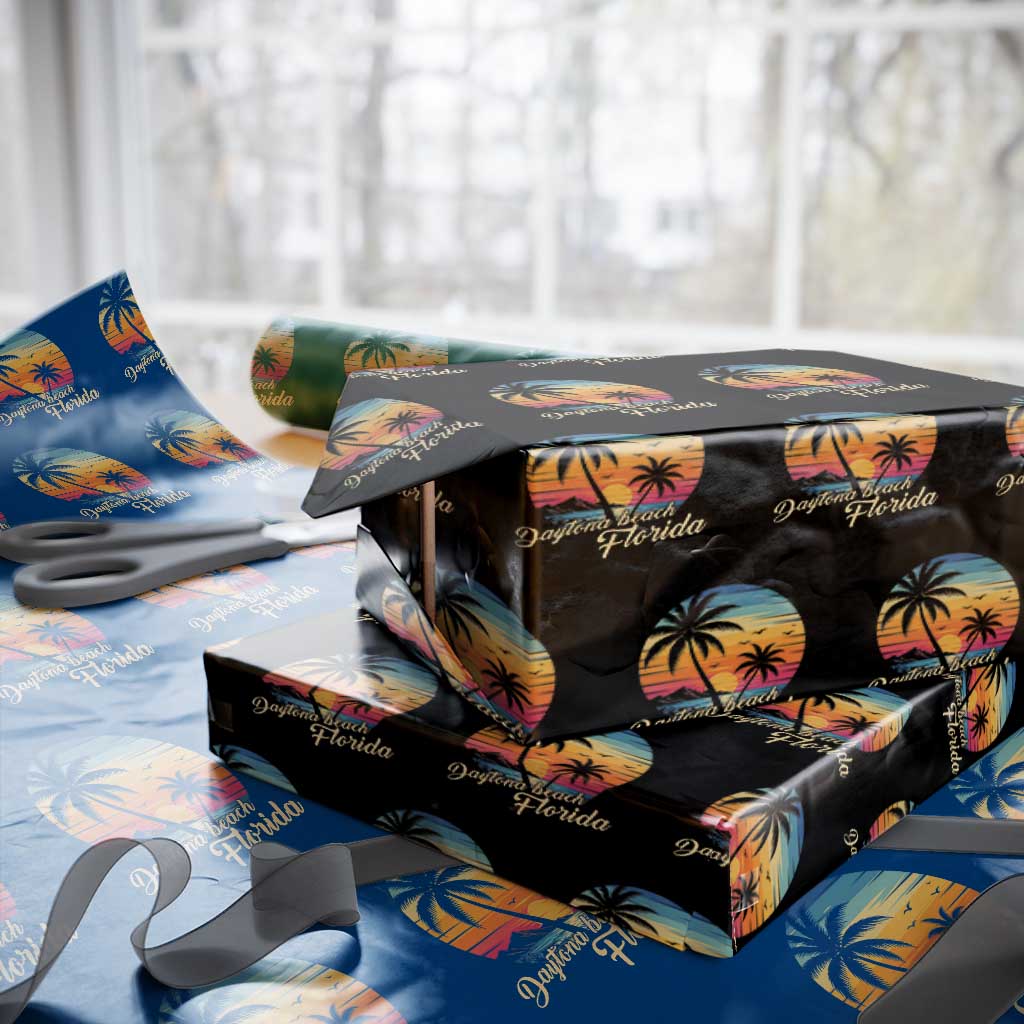Vintage Daytona Beach Florida Wrapping Paper Roll Summer Vacation Graphic