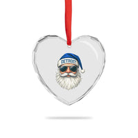 Vintage Detroit Football Christmas Heart Crystal Glass Ornament Funny Retro Santa Lions Fan Xmas - Wonder Print Shop