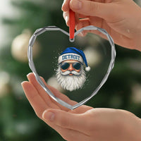 Vintage Detroit Football Christmas Heart Crystal Glass Ornament Funny Retro Santa Lions Fan Xmas - Wonder Print Shop