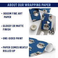 Vintage Detroit Football Christmas Wrapping Paper Roll Funny Retro Santa Lions Fan Xmas - Wonder Print Shop