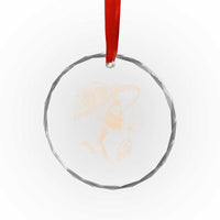 Vintage Dia de los Muertos Catrina Portrait Graphic Crystal Glass Ornament Gothic Sugar Skull Woman Blowing Dandelion