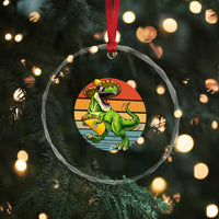 Vintage Dinosaur Taco Lover Crystal Glass Ornament Cinco De Mayo Gift