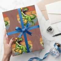 Vintage Dinosaur Taco Lover Wrapping Paper Roll Cinco De Mayo Gift
