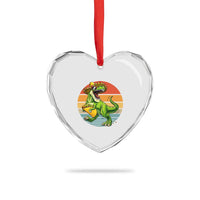 Vintage Dinosaur Taco Lover Heart Crystal Glass Ornament Cinco De Mayo Gift