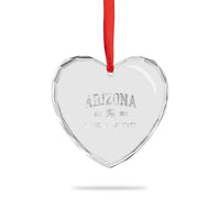 Vintage Distressed Arizona Grand Canyon State Graphic Heart Crystal Glass Ornament Retro 1912 Varsity Map Souvenir