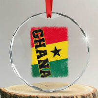 Vintage Distressed Ghana Flag Crystal Glass Ornament Ghanaian Heritage Africa Ghanese Roots