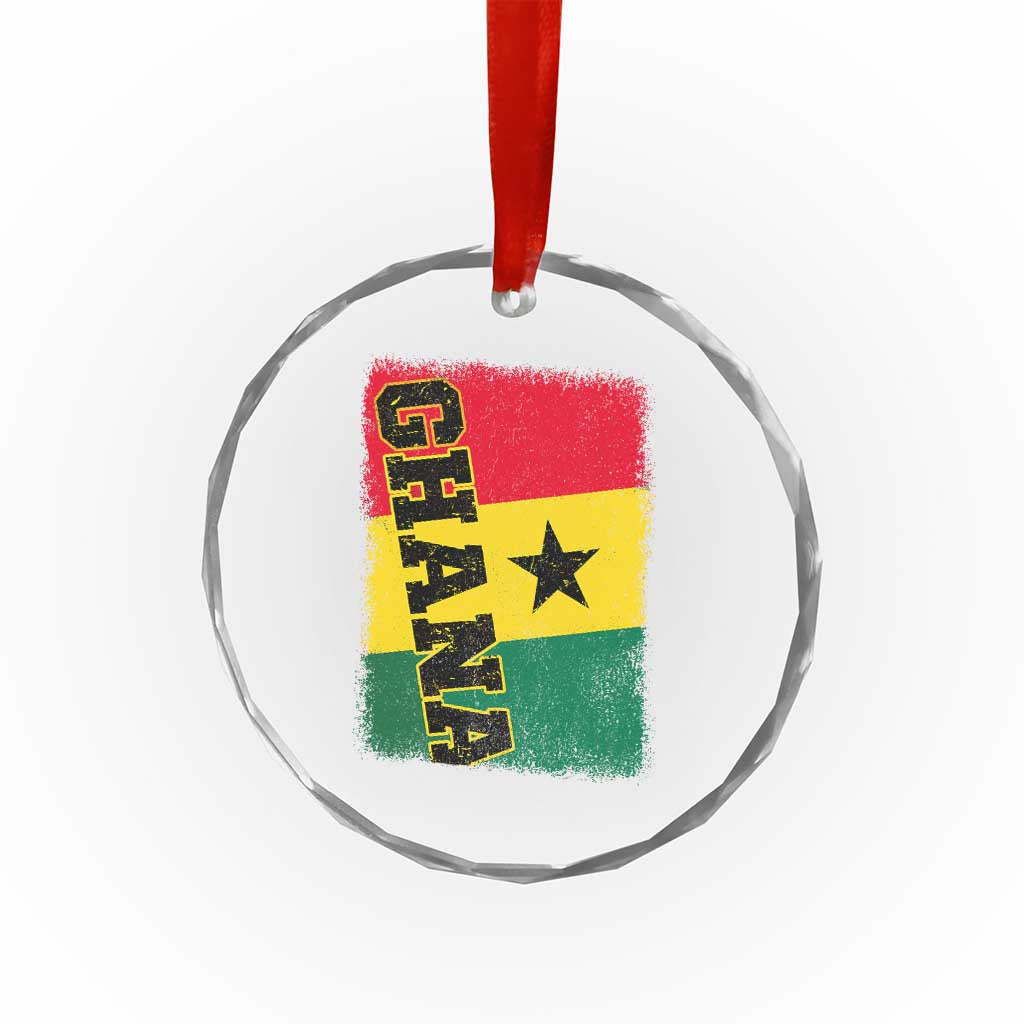 Vintage Distressed Ghana Flag Crystal Glass Ornament Ghanaian Heritage Africa Ghanese Roots