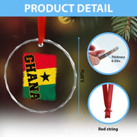 Vintage Distressed Ghana Flag Crystal Glass Ornament Ghanaian Heritage Africa Ghanese Roots
