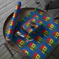 Vintage Distressed Ghana Flag Wrapping Paper Roll Ghanaian Heritage Africa Ghanese Roots