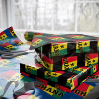Vintage Distressed Ghana Flag Wrapping Paper Roll Ghanaian Heritage Africa Ghanese Roots