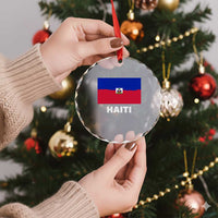 Vintage Distressed Haiti Flag Crystal Glass Ornament Haitian Heritage Pride