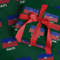 Vintage Distressed Haiti Flag Wrapping Paper Roll Haitian Heritage Pride
