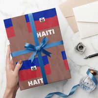 Vintage Distressed Haiti Flag Wrapping Paper Roll Haitian Heritage Pride