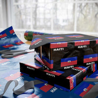 Vintage Distressed Haiti Flag Wrapping Paper Roll Haitian Heritage Pride