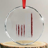 Vintage Distressed Mechanic Trucker Graphic Crystal Glass Ornament Diesel Power USA Flag