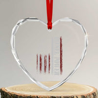 Vintage Distressed Mechanic Trucker Graphic Heart Crystal Glass Ornament Diesel Power USA Flag