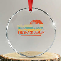 Vintage Dog Dad Crystal Glass Ornament The Man The Myth The Snack Dealer