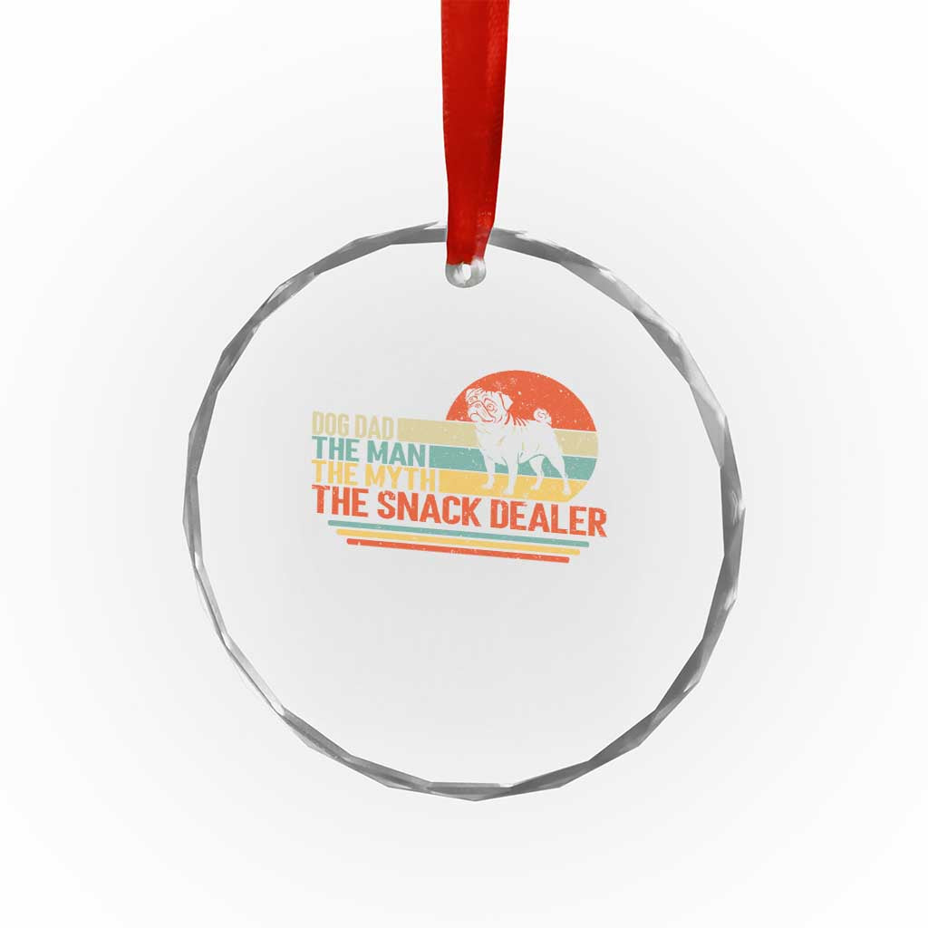 Vintage Dog Dad Crystal Glass Ornament The Man The Myth The Snack Dealer