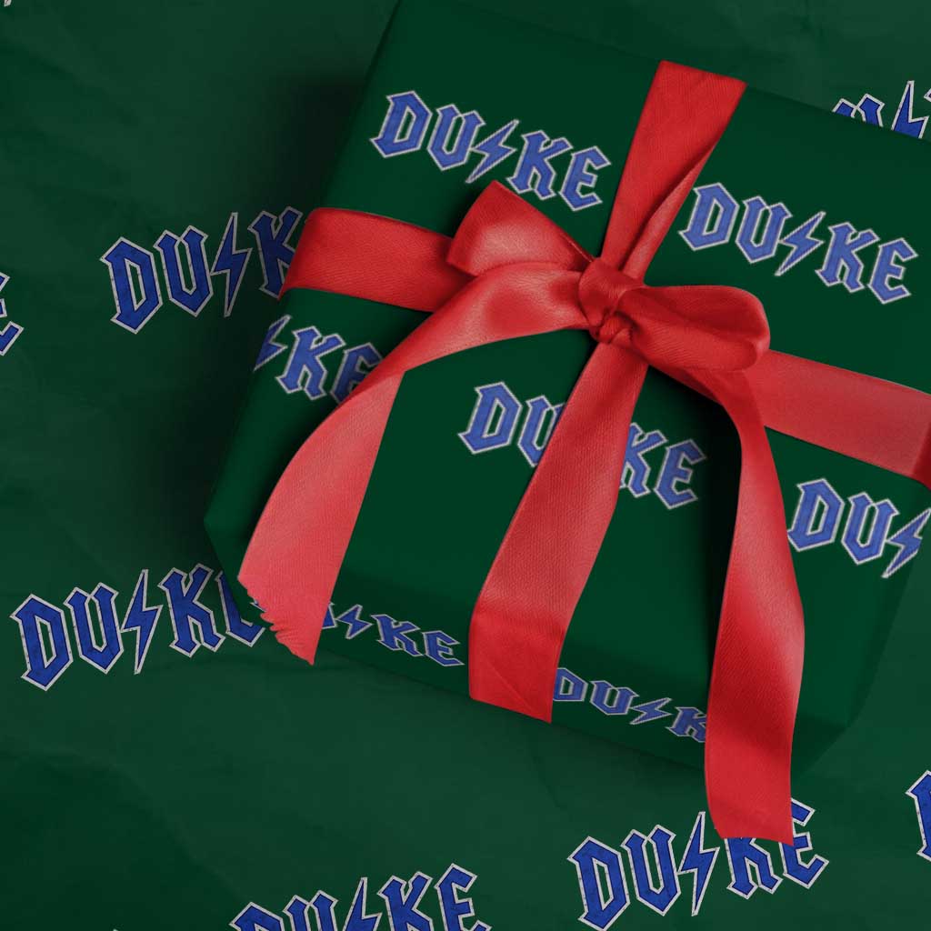 Vintage Duke Last Name Sports Style Wrapping Paper Roll Vintage Lightning Bold Gothic Font Graphic Basketball Fans