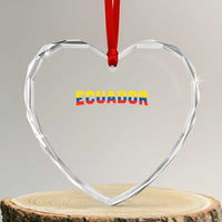 Vintage Ecuador Roots Heart Crystal Glass Ornament Latin Heritage Pride Gift