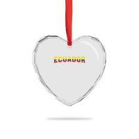 Vintage Ecuador Roots Heart Crystal Glass Ornament Latin Heritage Pride Gift