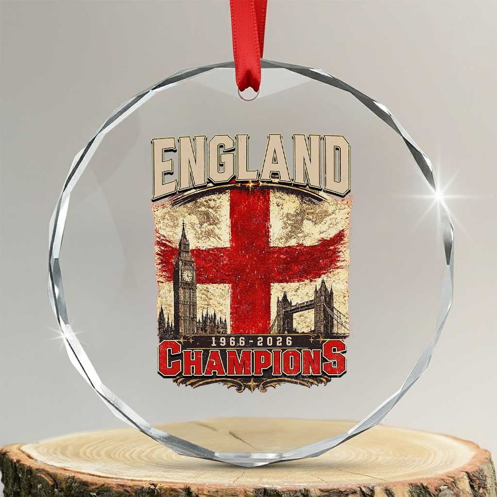 Vintage England Champions Crystal Glass Ornament Proud Football Fan Heritage