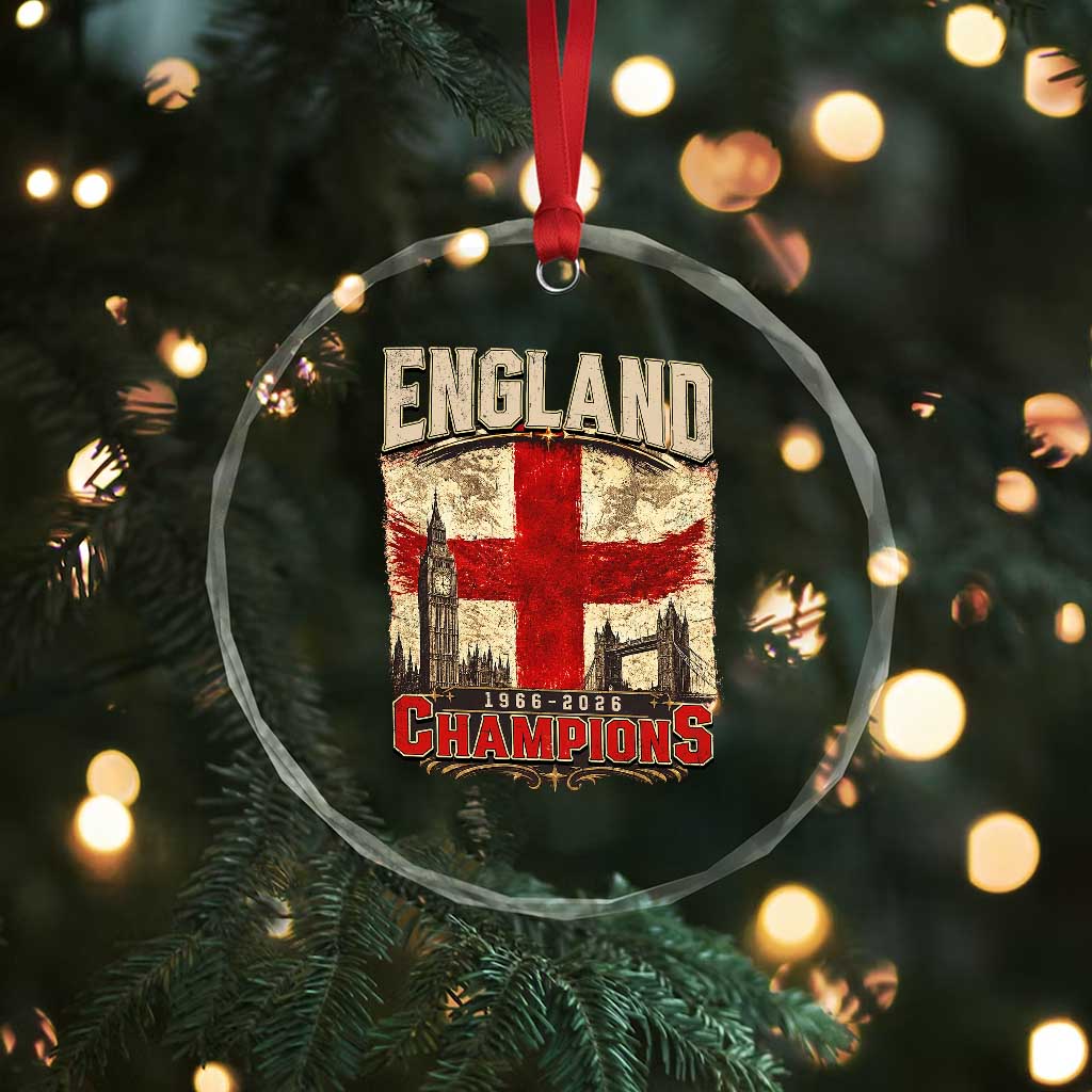 Vintage England Champions Crystal Glass Ornament Proud Football Fan Heritage