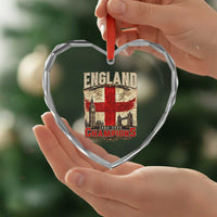 Vintage England Champions Heart Crystal Glass Ornament Proud Football Fan Heritage