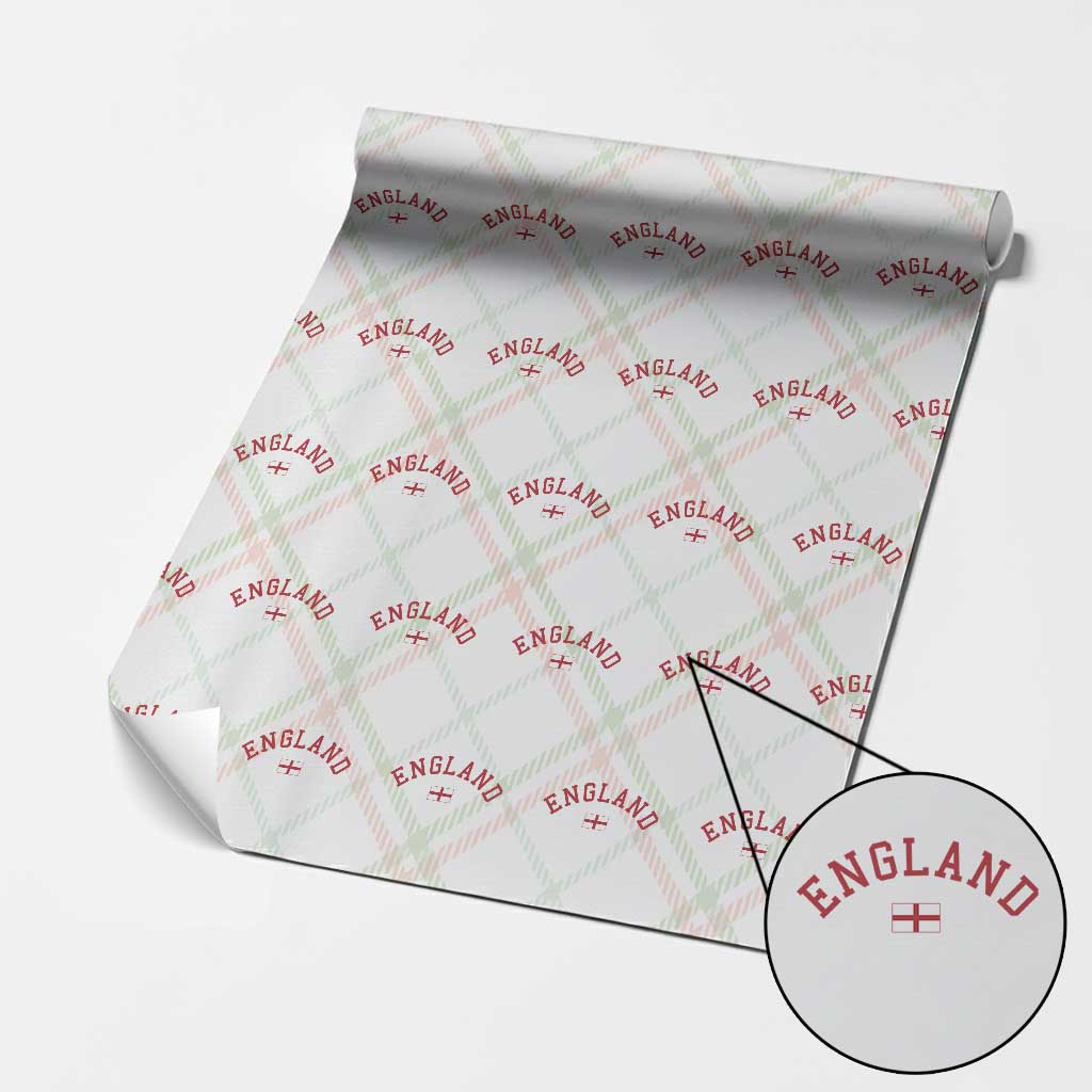 Vintage England Flag Pride Wrapping Paper Roll Patriotic St Georges Cross Heritage