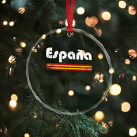 Vintage Espana Espanol Retro Distressed Graphic Crystal Glass Ornament Patriotic Spanish Spain Flag Heritage Pride Souvenir
