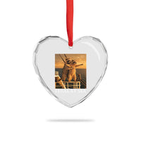 Vintage Feral At Sea Cruise Heart Crystal Glass Ornament Funny Raccoon Parody Movie