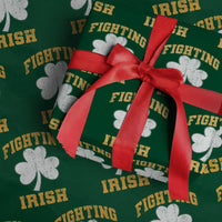 Vintage Fighting Irish Wrapping Paper Roll Retro History Gold Shamrock
