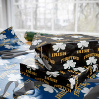 Vintage Fighting Irish Wrapping Paper Roll Retro History Gold Shamrock