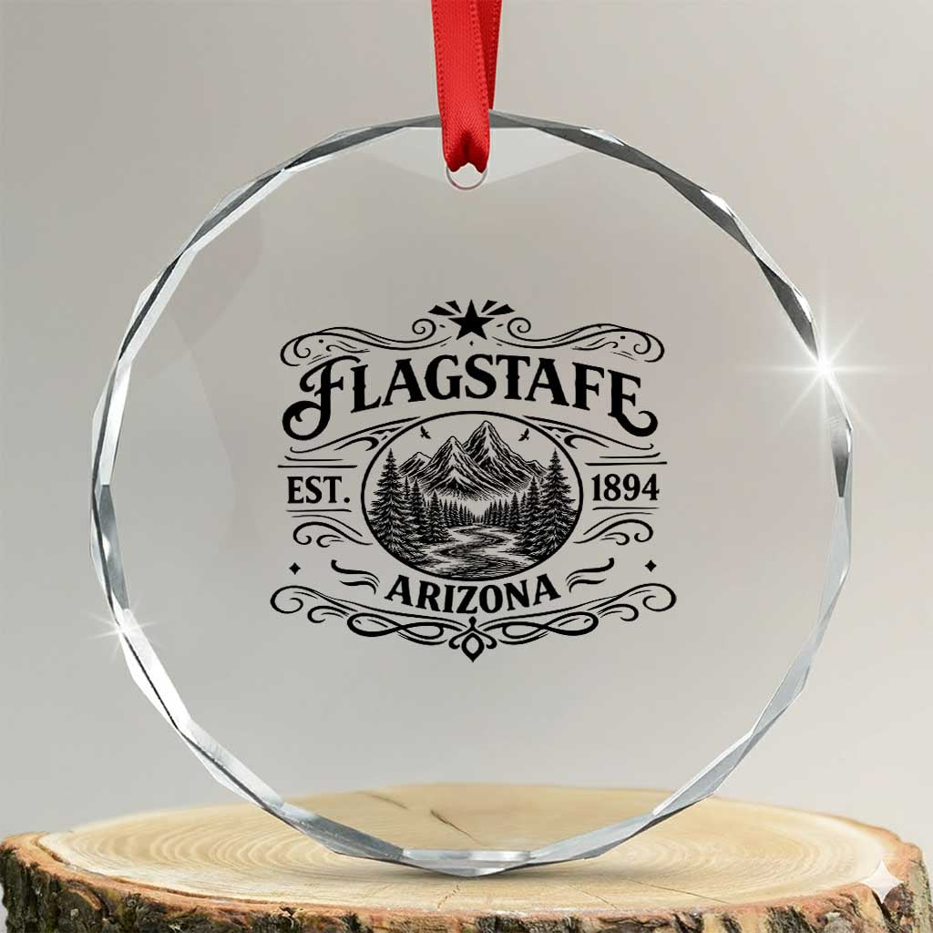 Vintage Flagstaff Landscape Adventure Crystal Glass Ornament Arizona Gift