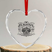 Vintage Flagstaff Landscape Adventure Heart Crystal Glass Ornament Arizona Gift