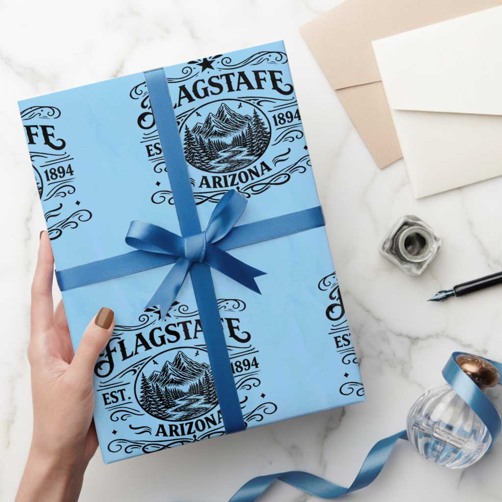 Vintage Flagstaff Landscape Adventure Wrapping Paper Roll Arizona Gift