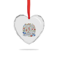 Vintage Floral Bicentennial Babe Est 1976 Heart Crystal Glass Ornament Elegant 50th Birthday