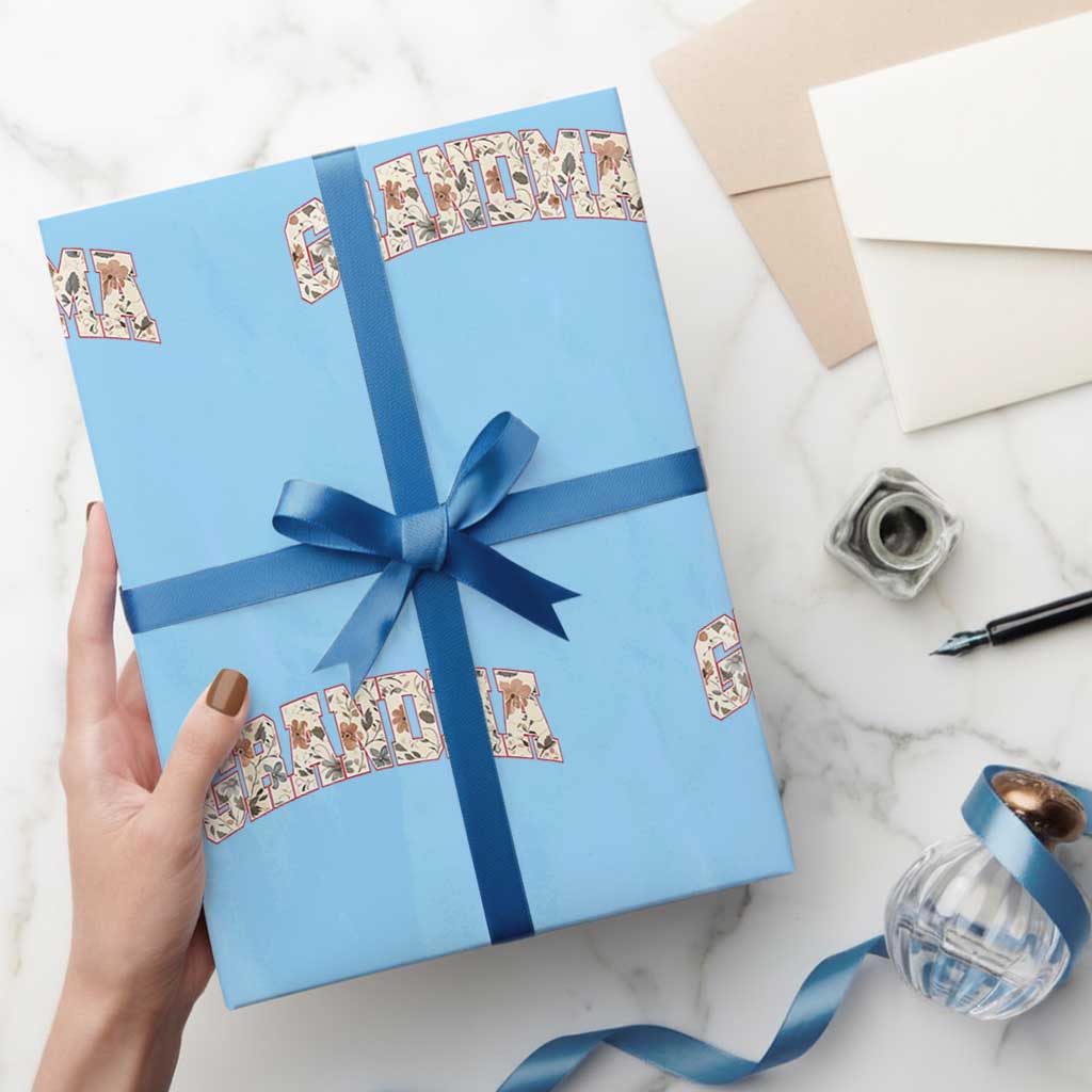 Vintage Floral Grandma Wrapping Paper Roll Mothers Day Gift Idea