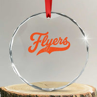 Vintage Flyers Name Script Style Crystal Glass Ornament Retro Distressed Tailgate Spirit Sports Fan