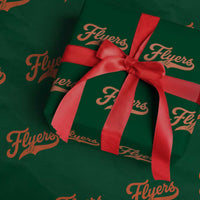 Vintage Flyers Name Script Style Wrapping Paper Roll Retro Distressed Tailgate Spirit Sports Fan