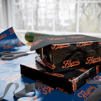 Vintage Flyers Name Script Style Wrapping Paper Roll Retro Distressed Tailgate Spirit Sports Fan