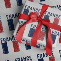 Vintage France Flag Distressed French Pride Patriotic Soccer Fan Graphic Wrapping Paper Roll