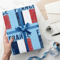Vintage France Flag Distressed French Pride Patriotic Soccer Fan Graphic Wrapping Paper Roll