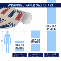 Vintage France Flag Distressed French Pride Patriotic Soccer Fan Graphic Wrapping Paper Roll
