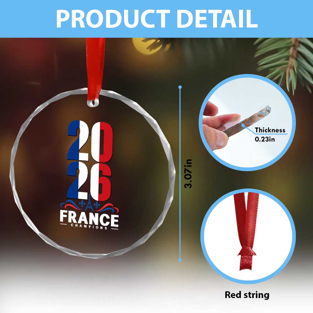 Vintage France Soccer Fan Crystal Glass Ornament French Football Pride 2026