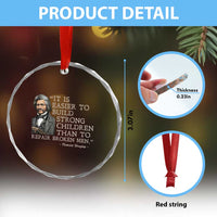 Vintage Frederick Douglass Crystal Glass Ornament It Is Easier To Build Strong Children Than To Repair Broken Men TS02
